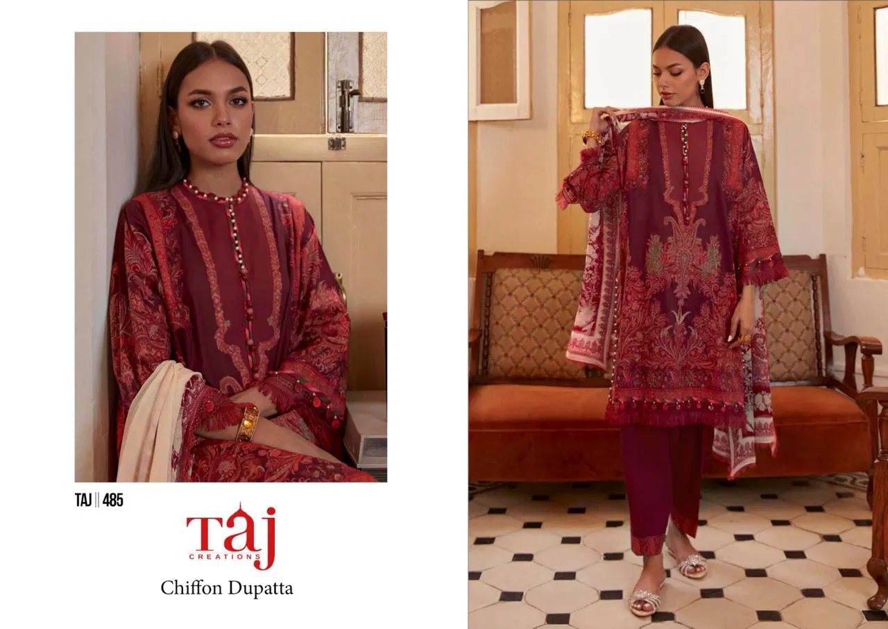 485 And 487 Taj Cotton Hit Pakistani Salwar Suits Wholesale Shop In Surat
